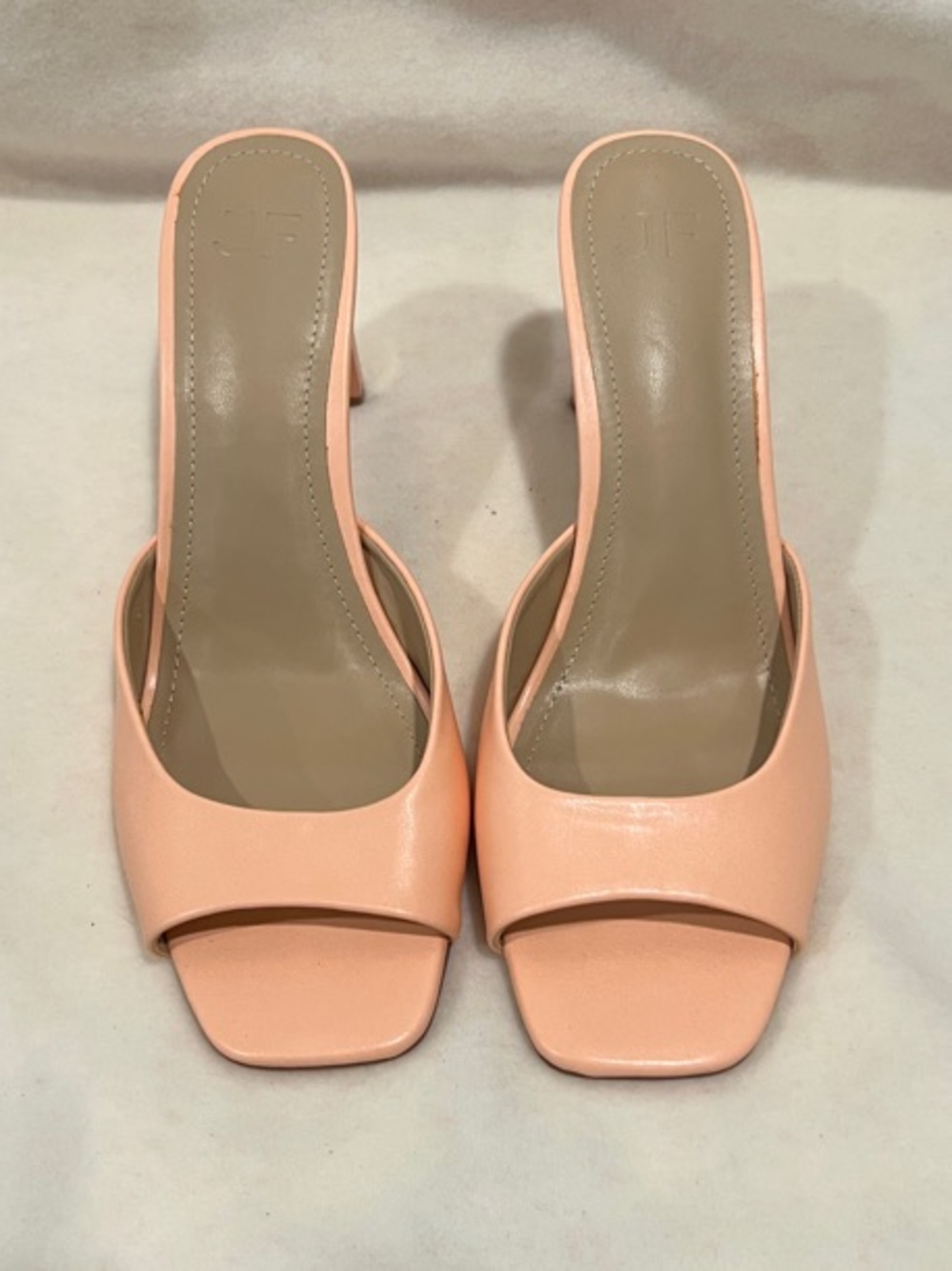 JustFab Azalea Peach Open-Toe Slingback Heeled Mules Size 8.5 NWOT